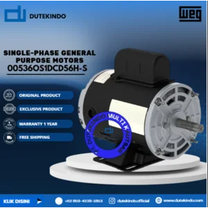 WEG Single-Phase General Purpose Motors ODP - Foot Mount - Thermally Protected 00536OS1DCD56H-S HP 5 KW 3.7 RPM 3600 FRAME 56H Motor Listrik