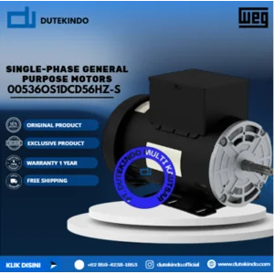 WEG Single-Phase General Purpose Motors ODP - Foot Mount - Thermally Protected 00536OS1DCD56HZ-S HP 5 KW 3.7 RPM 3600 FRAME 56HZ Motor Listrik
