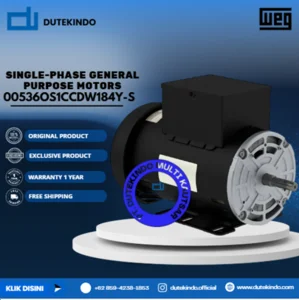 WEG Single-Phase General Purpose Motors ODP - Foot Mount - Thermally Protected 00536OS1CCDW184Y-S HP 5 KW 3.7 RPM 3600 FRAME W182/4Y Motor Listrik