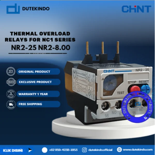 CHINT THERMAL OVERLOAD RELAYS FOR NC1 SERIES 5.50A - 8.00A NR2-25 NR2-8.00 Relay Listrik