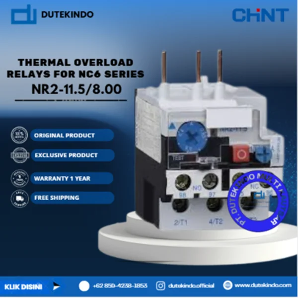 CHINT THERMAL OVERLOAD RELAYS FOR NC6 SERIES 5.50A - 8.00A NR2-11.5/8.00 Relay Listrik