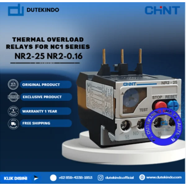 CHINT THERMAL OVERLOAD RELAYS FOR NC1 SERIES 0.10A - 0.16A NR2-25 NR2-0.16 Relay Listrik