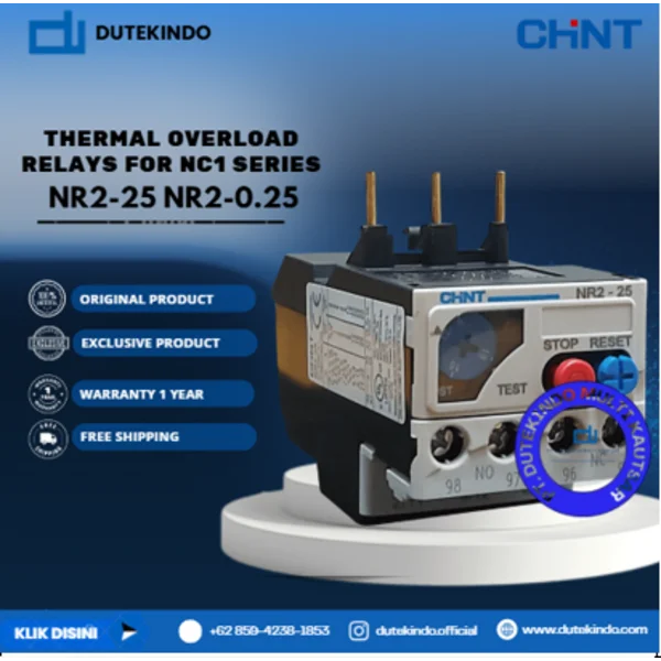  CHINT THERMAL OVERLOAD RELAYS FOR NC1 SERIES 0.16A - 0.25A NR2-25 NR2-0.25 Relay Listrik