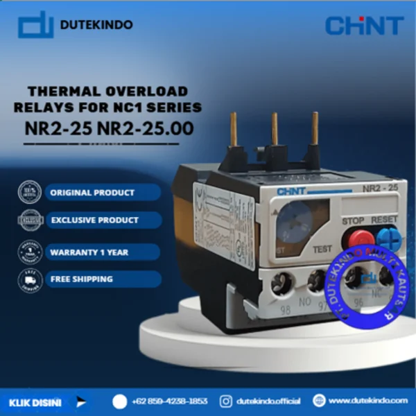 CHINT THERMAL OVERLOAD RELAYS FOR NC1 SERIES 17.00A - 25.00A NR2-25 NR2-25.00 Relay Listrik