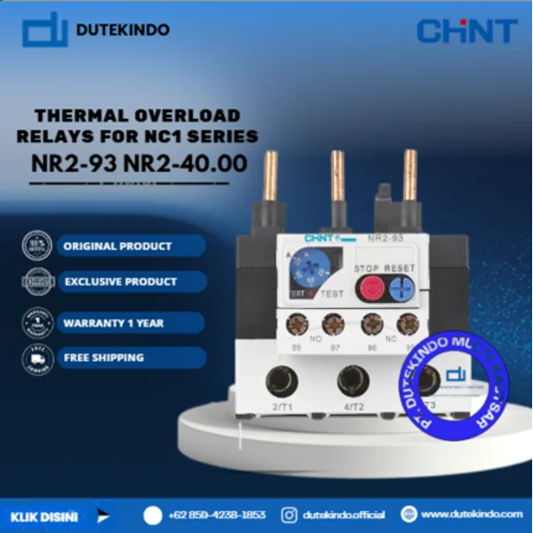 CHINT THERMAL OVERLOAD RELAYS FOR NC1 SERIES 30.00A - 40.00A NR2-93 NR2-40.00 Relay Listrik