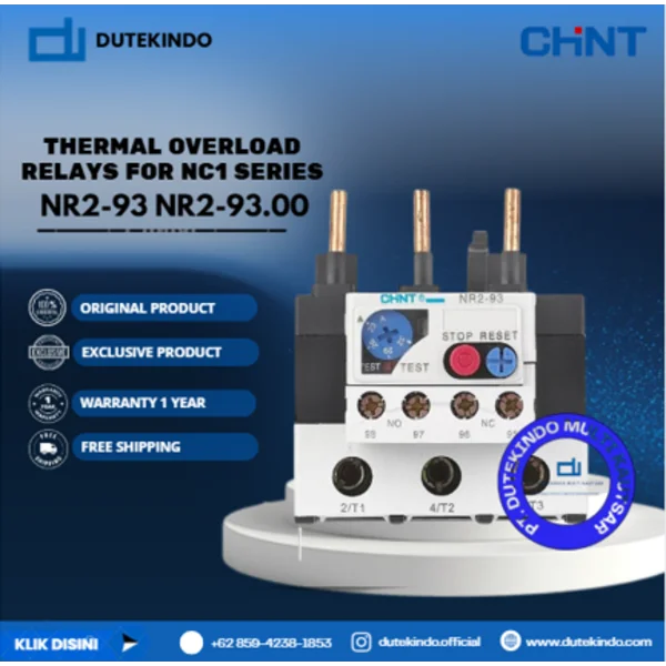 CHINT THERMAL OVERLOAD RELAYS FOR NC1 SERIES 80.00A - 93.00A NR2-93 NR2-93.00 Relay Listrik