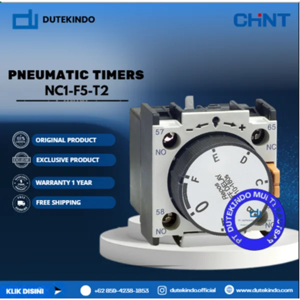 CHINT PNEUMATIC TIMERS 0.1s – 30s ON Delay NC1-F5-T2 Contact Block