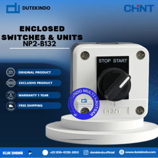 CHINT ENCLOSED SWITCHES & UNITS Enclosed 2 Position Selector Switch with 1 NO Contact NP2-B132 Selector Switch