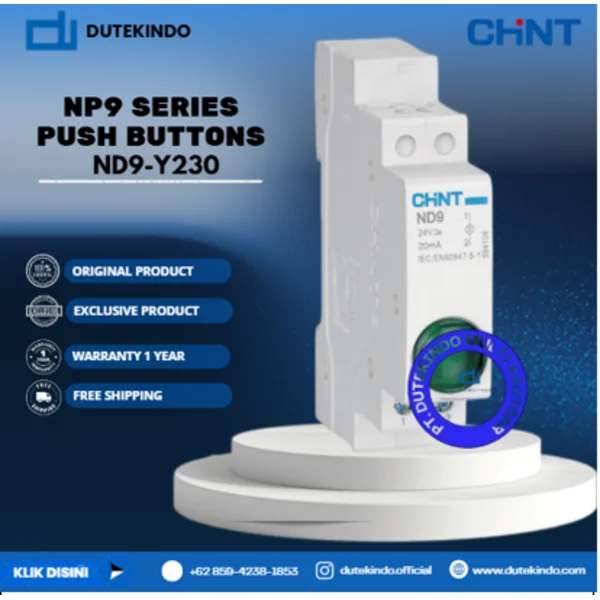 CHINT NP9 SERIES PUSH BUTTONS Yellow 230V ND9-Y230 Push Button Switch