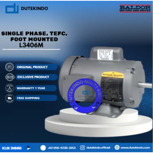 Baldor Single Phase TEFC Foot Mounted L3406M 1/3 HP 1800 RPM 48 NEMA FRAME 115/230 VOLTAGE Foot Mounted Motor