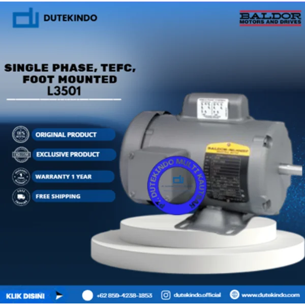Baldor Single Phase TEFC Foot Mounted L3501 1/3 HP 1800 RPM 56 NEMA FRAME 115/230 VOLTAGE Foot Mounted Motor