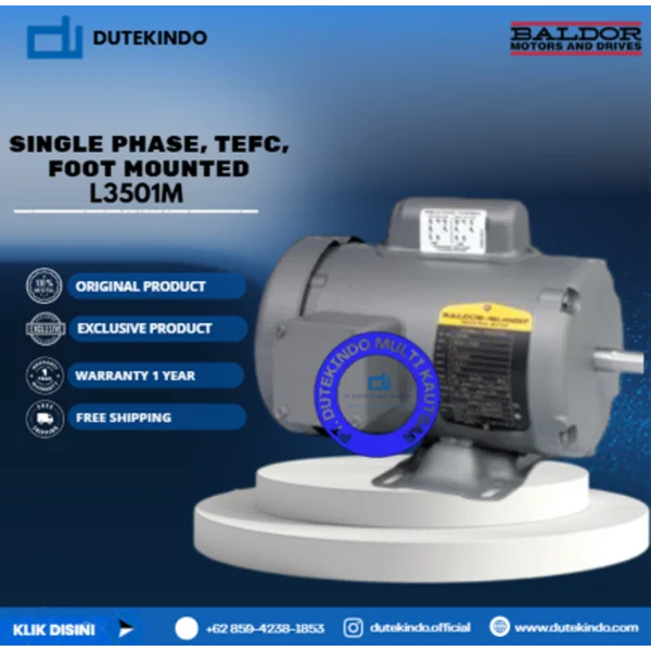 Baldor Single Phase TEFC Foot Mounted L3501M 1/3 HP 1800 RPM 56 NEMA FRAME 115/230 VOLTAGE Foot Mounted Motor