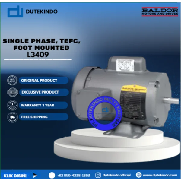 Baldor Single Phase TEFC Foot Mounted L3409 1/2 HP 1800 RPM 48 NEMA FRAME 115/230 VOLTAGE Foot Mounted Motor