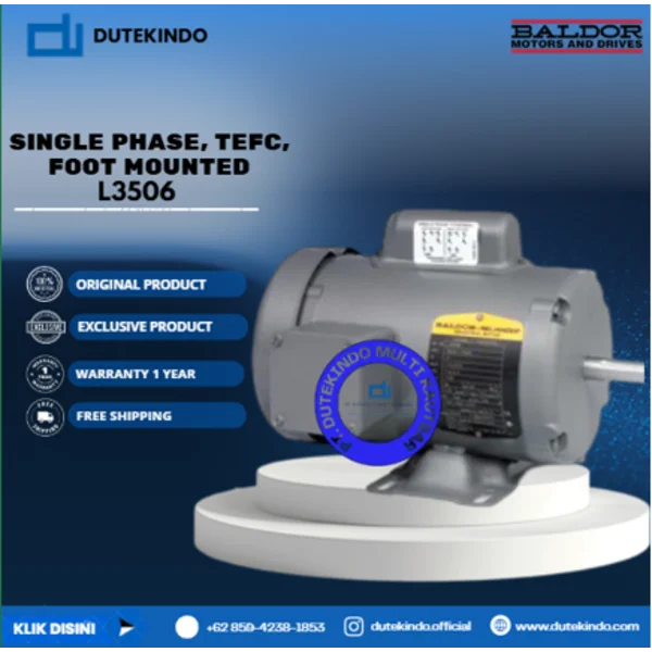 Baldor Single Phase TEFC Foot Mounted L3506 3/4 HP 3600 RPM 56 NEMA FRAME 115/230 VOLTAGE Foot Mounted Motor