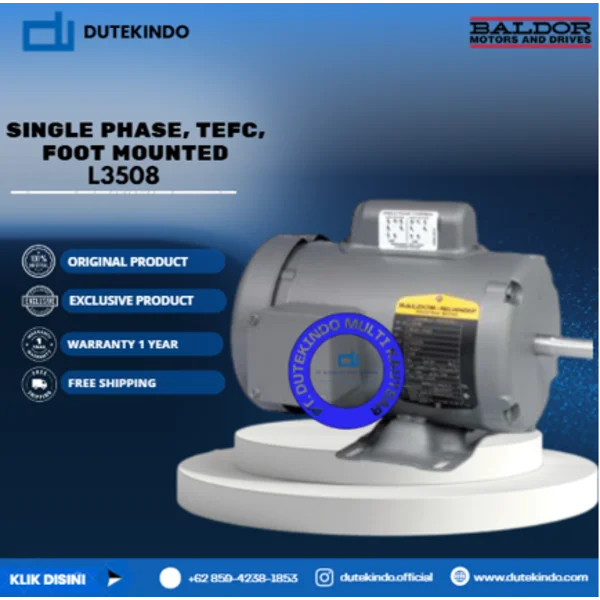 Baldor Single Phase TEFC Foot Mounted L3508 3/4 HP 1200 RPM 56/56H NEMA FRAME 115/230 VOLTAGE Foot Mounted Motor