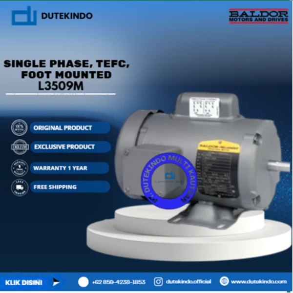 Baldor Single Phase TEFC Foot Mounted L3509M 1 HP 3600 RPM 56/56H NEMA FRAME 115/230 VOLTAGE Foot Mounted Motor