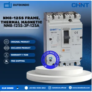CHINT NM8-125S Frame Thermal Magnetic NM8-125S FRAME 3 POLE ADJUSTABLE MCCB. ICU=ICS 50KA 415V NM8-125S-3P-125A MCB / Miniature Circuit Breaker