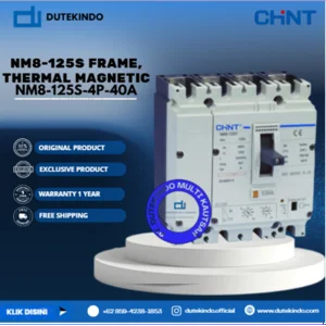 CHINT NM8-125S Frame Thermal Magnetic NM8-125S FRAME 4 POLE ADJUSTABLE MCCB. ICU=ICS 50KA 415V NM8-125S-4P-40A MCB / Miniature Circuit Breaker