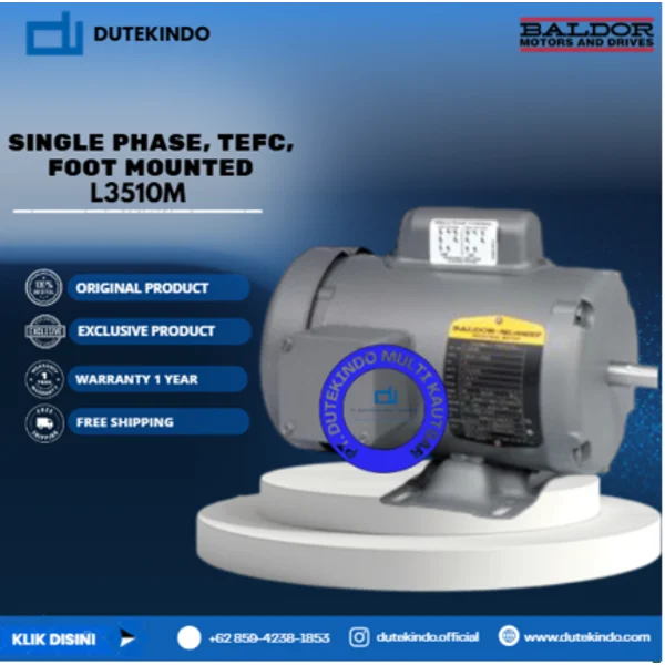 Baldor Single Phase TEFC Foot Mounted L3510M 1 HP 1800 RPM 56/56H NEMA FRAME 115/230 VOLTAGE Foot Mounted Motor