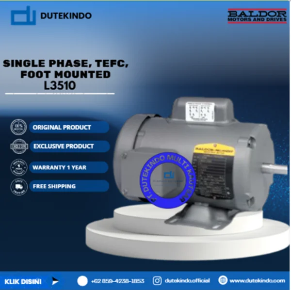 Baldor Single Phase TEFC Foot Mounted L3510 1 HP 1800 RPM 56H NEMA FRAME 115/230 VOLTAGE Foot Mounted Motor