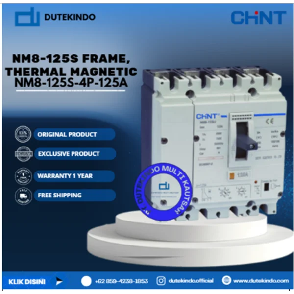 CHINT NM8-250S Frame Thermal Magnetic NM8-250S FRAME 3 POLE ADJUSTABLE MCCB. ICU=ICS 50KA 415V NM8-250S-3P-100A MCB / Miniature Circuit Breaker
