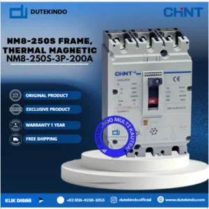 CHINT NM8-250S Frame Thermal Magnetic NM8-250S FRAME 3 POLE ADJUSTABLE MCCB. ICU=ICS 50KA 415V NM8-250S-3P-200A MCB / Miniature Circuit Breaker