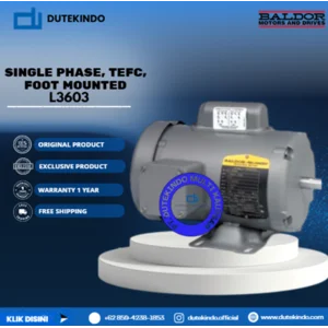 Baldor Single Phase TEFC Foot Mounted L3603 3/2 HP 1800 RPM 184 NEMA FRAME 115/230 VOLTAGE Foot Mounted Motor