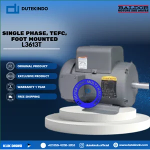 Baldor Single Phase TEFC Foot Mounted L3613T 3/2 HP 1200 RPM 184T NEMA FRAME 115/230 VOLTAGE Foot Mounted Motor