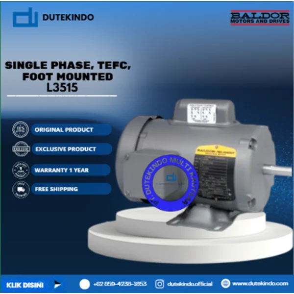 Baldor Single Phase TEFC Foot Mounted L3515 2 HP 3600 RPM 56/56H NEMA FRAME 115/230 VOLTAGE Foot Mounted Motor