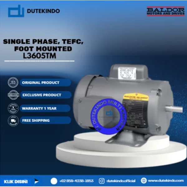 Baldor Single Phase TEFC Foot Mounted L3605TM 2 HP 1800 RPM 182T NEMA FRAME 115/230 VOLTAGE Foot Mounted Motor