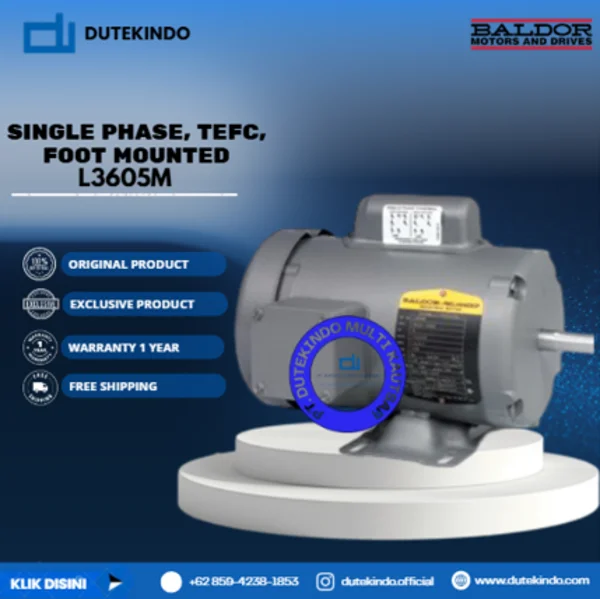 Baldor Single Phase TEFC Foot Mounted L3605M 2 HP 1800 RPM 184 NEMA FRAME 115/230 VOLTAGE Foot Mounted Motor