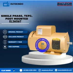 Baldor Single Phase TEFC Foot Mounted EL3606T 3 HP 3600 RPM 182T NEMA FRAME 115/230 VOLTAGE Foot Mounted Motor