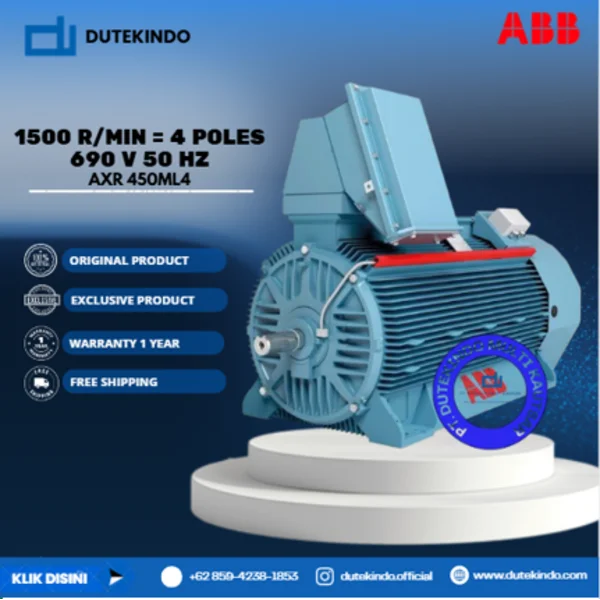 ABB 1500 r/min = 4 poles 690 V 50 Hz AXR 450ML4 450143 1000KW 1490 Speed Electric Motor 3 Phase