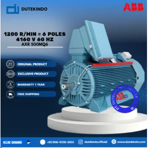 ABB 1200 r/min = 6 poles 4160 V 60 Hz AXR 500MQ6 510463 1400KW 1193 Speed Electric Motor 3 Phase
