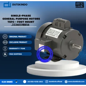 WEG Single-Phase General Purpose Motors TEFC – Foot Mount .3336ES1BB56 HP 0.33 KW 0.25 RPM 3600 FRAME B56 Motor Listrik