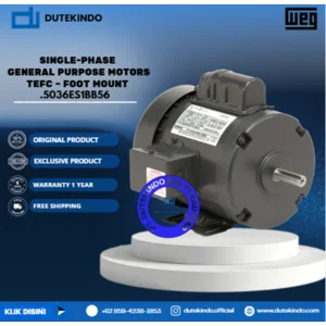 WEG Single-Phase General Purpose Motors TEFC – Foot Mount .5036ES1BB56 HP 0.5 KW 0.37 RPM 3600 FRAME B56 Motor Listrik