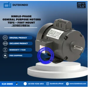 WEG Single-Phase General Purpose Motors TEFC – Foot Mount .5018ES1BB56 HP 0.5 KW 0.37 RPM 1800 FRAME B56 Motor Listrik