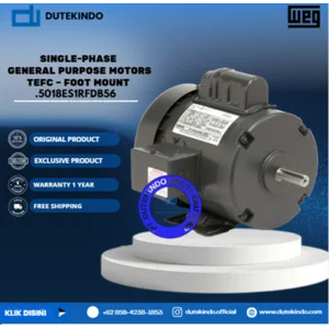 WEG Single-Phase General Purpose Motors TEFC – Foot Mount .5018ES1RFDB56 HP 0.5 KW 0.37 RPM 1800 FRAME B56 Motor Listrik