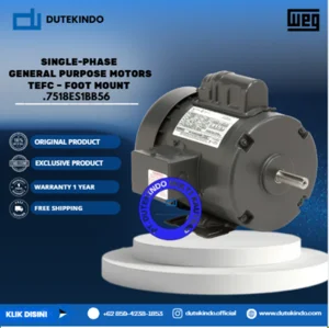 WEG Single-Phase General Purpose Motors TEFC – Foot Mount .7518ES1BB56 HP 0.75 KW 0.55 RPM 1800 FRAME B56 Motor Listrik