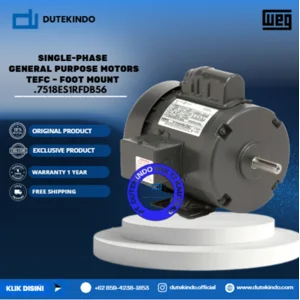 WEG Single-Phase General Purpose Motors TEFC – Foot Mount .7518ES1RFDB56 HP 0.75 KW 0.55 RPM 1800 FRAME B56 Motor Listrik