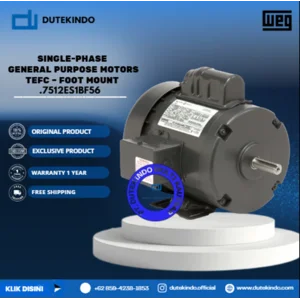 WEG Single-Phase General Purpose Motors TEFC – Foot Mount .7512ES1BF56 HP 0.75 KW 0.55 RPM 1200 FRAME F56H Motor Listrik