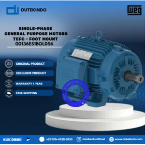 WEG Single-Phase General Purpose Motors TEFC – Foot Mount 00136ES1BOLD56 HP 1 KW 0.75 RPM 3600 FRAME D56 Motor Listrik