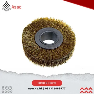 YRK2951300K Industrial Rotary Wire Brushes - Crimped - Brass Coated 30SWG - 80 x 22 x 20mm