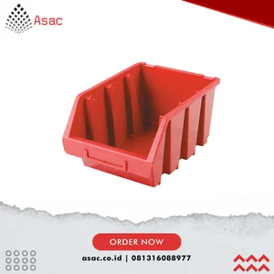 MTL4042230K Storage Bin. Plastic. Red. 116mm x 212mm x 75mm