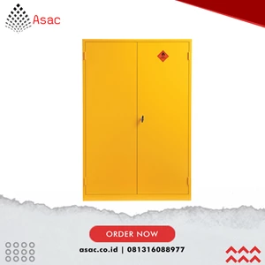 Brankas Lemari Besi Flammable Storage Cupboard MTL4056655Y  2 Doors Yellow 1830 x 1220 x 459mm