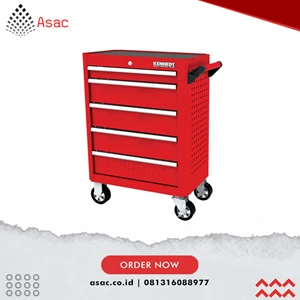 KEN5942120K Roller Cabinet. Industrial Range. Red. 5 Drawers. (H) 845mm x (W) 465mm x (L) 710mm
