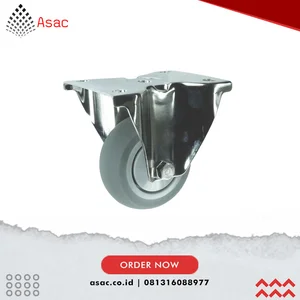 ATL9457400Z Stainless Steel Fixed Plate Rubber Castor 150mm