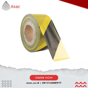 AVN9643760K Black.Yellow Barrier Tape in Dispenser - 75mm x 500m
