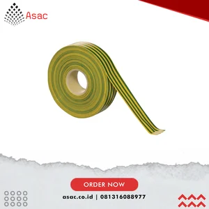 AVN9867950K Green & Yellow PVC Insulation Tape - 19mm x 33m