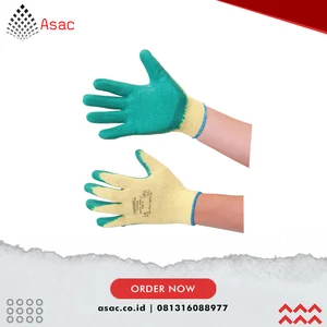 TFF9615993D Tuffgrip 2.Mechanical Hazard Gloves. Green.Yellow.Cotton Liner. Latex Coating. 2. 1. 2. 1. Size 10